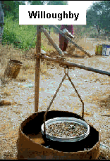 A willoughby is used to wash the gravel.